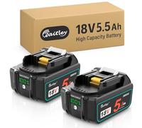 Waitley Lot de 2 batteries 5500 mAh 18 V pour Makita, BL1850, BL1860B, BL1840, BL1830, BL1820B, BL1815, compatibles avec les outils électriques Makita, 18 V