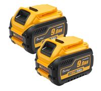 Waitley Lot de 2 Batteries 9,0 Ah compatibles avec DeWalt 18V/54V | Batteries lithium ion pour perceuse sans fil meuleuse scie circulaire et souffleur outils et chargeur non inclus