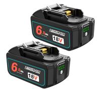 Waitley Lot de 2 Batteries Li ION 18 V 6 Ah pour Makita BL1850B BL1860B | Compatibles avec BL1850 BL1840B BL1840 BL1830 BL1835 BL1845 194204-5 LXT-400 et outils électriques Makita 18 V
