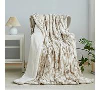 Wajade Couverture Plaid Polaire Super Chaude, Marbre Fausse Fourrure Haute Qualité, Poil Confortable, Plaid Canape, Ultra Douce et Duveteuse,130x160cm