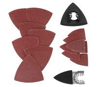 Wakects 82 Pièces Set de Patins de Ponçage pour Outils Oscillants, Multi-outil Oscillant et Set de Ponçage, pour Travailler le Bois, le Plâtre, le Métal et le Cuir