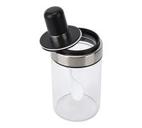 Wakects Bocal en Verre Transparent pour Épices avec Couvercle et Cuillère, Sucrier, Salière pour Cuisine, Café, 6,5 x 14,7 cm