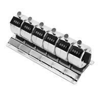 Wakects Compteur Mécanique, Compteur Manuel à Main, Manuel, 4 Chiffres, 6 Unités, Acier Inoxydable, Réinitialisable, Cliqueur Métallique avec Lecture Claire pour les
