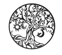 Wakects Décoration Murale Arbre de Vie, Panneau Mural en Métal Noir Rond 30cm, Sculpture Murale Arbre de Vie pour Salon Chambre Intérieur Extérieur