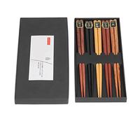 Wakects Ensemble de Baguettes Baguettes en Bois Réutilisables 5 Paires Pointes Antidérapantes de 22,5 Cm Couleurs de Bois Style Japonais pour la Salle à Manger Domestique Débutants en Cuisine
