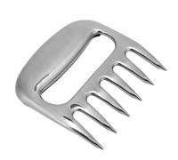Wakects Griffe à Viande en Acier Inoxydable, Séparateur de Viande, turkey en Forme de Griffe D'ours, 6 Dents Polies Miroir, Prise Confortable avec Manche en PP, pour Outils de Barbecue