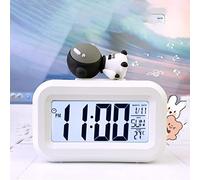 Wakects Horloge électronique Mignonne, Réveil Numérique en Plastique avec écran LED, Affichage de la Température du Calendrier, alimenté par 2 Piles AAA, Horloge de Dessin animé de Chevet pour