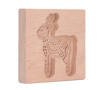 Wakects Moule à Biscuits en Bois de Hêtre sculpté, Presse à Pain d'épices, Moule à Timbres, Libération Lisse, Motifs en Relief, Facile à Nettoyer, pour Biscuits, Pain, Chocolat, Cuisson (Biche)