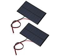 Wakects Panneau Solaire Polycristallin 5V 250mA, Lot de 2 110x69mm | Mini module solaire , sortie 1,25 W, câble de 30 cm attaché, chargeur de lumière extérieure, petits projets énergétiques