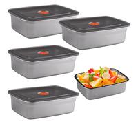 WakiHong 4 PCS Meal Prep Récipients Alimentaires en Acier Inoxydable | Boite Alimentaire Inox,sans BPA,Réutilisables,pour Conserver des Repas ou des Collations(1200ml)