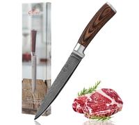 Wakoli EDIB Couteau à Viande en Damas, 20 cm, Manche en Pakka | professionnel, lame tranchante à 67 couches avec noyau VG10, pour trancher et découper la viande avec précision