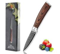 WAKOLI EDIB Couteau d'Office Professionnel en Damas, Noyau VG10, 8,5 cm