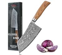 WAKOLI EDIB Pro Couteau Chinois Chai Dao Professionnel en Damas, 17,5 cm | noyau VG10 à 67 couches, manche ergonomique en bois de pakka, utilisable par gauchers et droitiers, coffret cadeau élégant