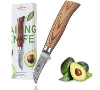 WAKOLI EDIB Pro Couteau d'Office de Cuisine à Éplucher, Damas VG10, 6 cm | lame à 67 couches, manche en bois de pakka, tranchant précis, format compact, couteau professionnel pour travaux minutieux