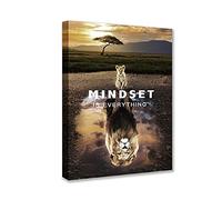 Walarky - Poster de motivation sur toile Mindset is Everything Move Forward - Art mural - Impression d'entrepreneur - Peinture pour bureau - Moderne - 30,5 x 40,6 cm (l x H)
