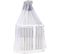 Waldin lit bébé lit d'enfant 7en1 avec matelas, lit d'enfant évolutif,tissus gris,bois blanc