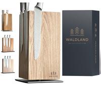 WALDLAND : Bloc à couteaux premium, sans couteaux – Bloc à couteaux magnétique et rotatif à 360°, fabriqué en chêne noble et robuste. Support magnétique pour couteaux. Bloc à couteaux en bois. (360°, 