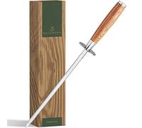 WALDWERK Premium Fusil à Aiguiser - Aiguiseur de Couteaux en Acier Trempé - Poignée en Bois Élégant - Aiguiser Couteau - Fusil - Fusil de Cuisine Professionnel 100% sans Plastique