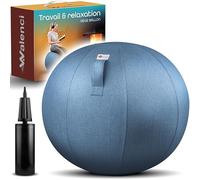 Walenci Ballon Siège Travail et Relaxation Chaise de Bureau Ergonomique, Chaise Ballon,Confort Teletravail et Gaming,Ideal Bureau Assis-Debout, Housse Textile Premium (Bleue, 75)