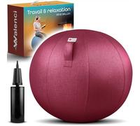 Walenci Ballon Siège Travail et Relaxation Chaise de Bureau Ergonomique, Chaise Ballon,Confort Teletravail et Gaming,Ideal Bureau Assis-Debout, Housse Textile Premium (Rouge Bordeaux, 75)