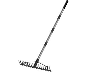 Walensee Râteau de jardin 165cm Râteau métallique avec 17 dents en acier Poignée en acier inoxydable