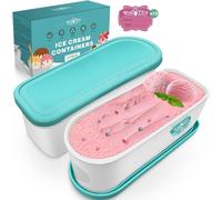 Walfos Bac à glace 1.5L Couvercle en silicone Bacs de conservation empilables Lot de 2