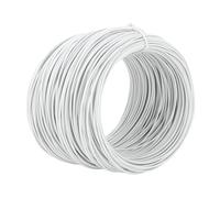 Walfront 0,75 Mm 50m Galvanisé en Fer PVC Rouleau de Fil à Attache en Revêtement pour les Applications Intérieures et Extérieures Cuttable Réutilisables avec une Finition Brillante pour (WHITE)