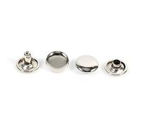 Walfront 100 Sets de Rivets Double Calotte en Métal pour DIY Bricolage Accessoires 10x8mm(Argent)