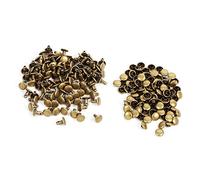 Walfront 100 Sets de Rivets Double Calotte en Métal pour DIY Bricolage Accessoires 8x8mm(Bronze)