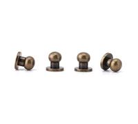 Walfront 20Pcs Bouton Rond de Rivet, Clou de Cuivre de Tête Ronde en Laiton pour Sac Sangle de Courroie en Cuir de DIY Bronze 8 * 6mm