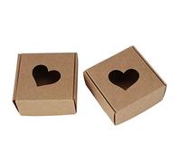 Walfront 50 Pièces Boîte à Bonbons en Kraft Marron | Cartons cadeaux pliants, taille 65x65x30mm, emballage de cadeaux de fête DIY, présentoir de savon à bijoux
