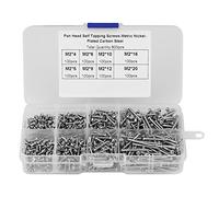 Walfront 800PCS M2 Vis autotaraudeuses, Pan Head Vis autotaraudeuses, 4-20mm