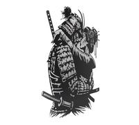 Walfront Art Mural samouraï, Peinture en Fer pour Amoureux des Câlins de Guerrier Japonais, Décoration Murale Vintage en Métal pour Salon, Chambre à Coucher, Bureau, Jardin, Dortoir, 40 X 23,3 Cm,