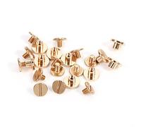 Walfront Boutons en Laiton Massif Vis à Clous Rivets à Clapet à Visser Rivets en Cuir pour Clous de Courroie 5mm 6.5mm 8mm (5mm)