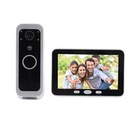 Walfront Caméra de Sonnette Vidéo WiFi, 5 Pouces 1080P 150 Degrés | ABS, Utilisation Intérieure et Extérieure, Compatible avec Smart et Smart Life, Système D', Alertes PIR, Étanche IP65
