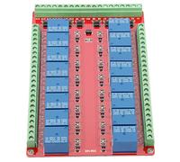 Walfront Carte de Module de Relais à 16 Canaux Optocoupleur isolé Bidirectionnel DC 5 V 12 V 24 5 MA Protection de Connexion Inverse de Déclenchement pour le Contrôle d'automatisation PLC MCU (DC12V)