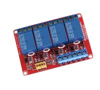 Walfront Carte de Module de Relais à 4 Canaux, Commutateur de Relais d'isolation Optocoupleur 5 V 12 V 24, Sélection de Déclenchement Haut Bas, Charge 10 A, Indicateur de Puissance pour Contrôle