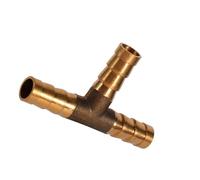 Walfront Connecteur de Tuyau en T à 3 Voies en Laiton Massif, 6 Mm, 8 Mm, 10, 12, pour Conduites de Carburant, d'air, d'eau, de Gazole, avec Conception en Forme de T, Installation Facile, (8
