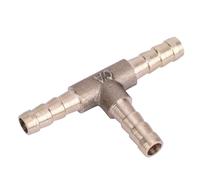 Walfront Connecteur de Tuyau en T à 3 Voies en Laiton Massif, 6 Mm, 8 Mm, 10, 12, pour Conduites de Carburant, d'air, d'eau, de Gazole, avec Conception en Forme de T, Installation Facile, (6MM)