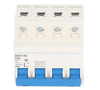 Walfront Disjoncteur Miniature 4 Pôles 63A AC 400V Rail DIN | Interrupteur de Protection de Courant, PA66 Nylon, Ignifuge, Protection contre les Surcharges, Panneaux Domestiques,