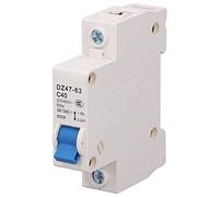 Walfront Disjoncteur Miniature 40A PA66 Disjoncteur sur Rail DIN 6000A Capacité de Coupure Protection contre les Surintensités et les Courts-circuits pour l'éclairage de Bureau Distribution
