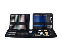 Walfront Ensemble de Crayons à Croquis Kit de Fournitures de Dessin et d'art 145 Pièces avec étui à Crayons de Couleur au Charbon de Graphite et Soluble dans l'eau Carnet de Croquis pour étudiants