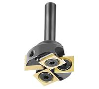 Walfront Fraise à Profiler à Queue de 6,35 Mm (1/4 pouce), Diamètre de Coupe de 25,4 Mm (1 pouce), Revêtement ATS, Plaquettes Carbure pour le Surfaçage CNC Intensif de Panneaux de