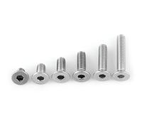 Walfront M3 Hex Socket Flat Head Screws, 304 Stainless Steel | Kit de fixation, six longueurs, pièces résistantes à la corrosion, siège fraisé pour la réparation de machines