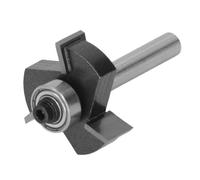 Walfront Mèche de Routeur à Fente en T, Tige 1/4, Profondeur 3/8, 3 Cannelures, Pointe en Acier Tungstène avec Roulement à Billes pour Rainurage du Bois et du contreplaqué