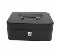 Walfront Petite Tirelire Métallique à Double Compartiment avec Serrure à clé, Idéale pour la Maison, Le Bureau, Un Magasin ou Un café. (Black)