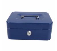Walfront Petite Tirelire Métallique à Double Compartiment avec Serrure à clé, Idéale pour la Maison, Le Bureau, Un Magasin ou Un café. (Blue)