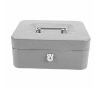 Walfront Petite Tirelire Métallique à Double Compartiment avec Serrure à clé, Idéale pour la Maison, Le Bureau, Un Magasin ou Un café. (Grey)