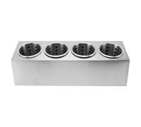 Walfront Porte-ustensiles en Acier Inoxydable, Fond Antidérapant (4 Grille) | Conception de seau spacieux, rangement organisé sur le comptoir, construction métallique robuste, protection contre les