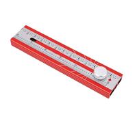 Walfront Rapporteur de Marquage à Position Réglable, Règle Pliante Multi-angle avec Molette Rotative et Niveau à Bulle pour le Marquage du Bois, Mesure de Profondeur Précise 0-15cm